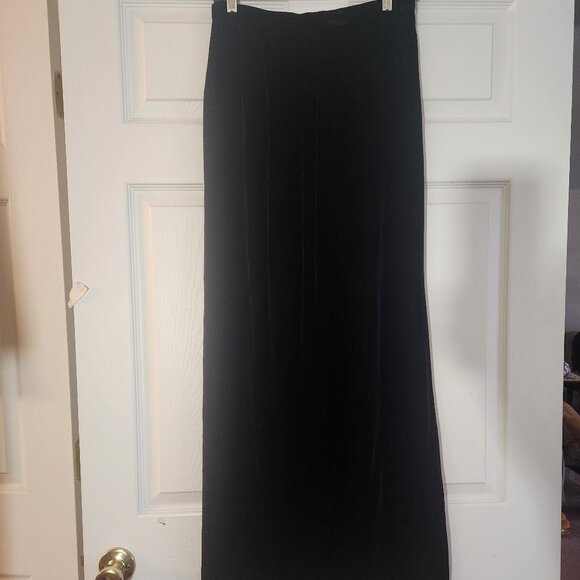 PATRICIA MOSS women's skirt. Vintage. Maxi Black velvet Rayon/Silk size 12 KOREA - Picture 5 of 11